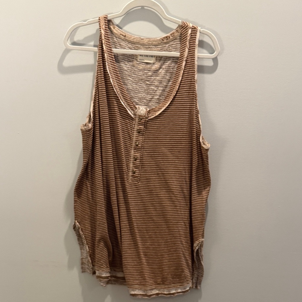 Striped Brown and Cream we the free layering tank